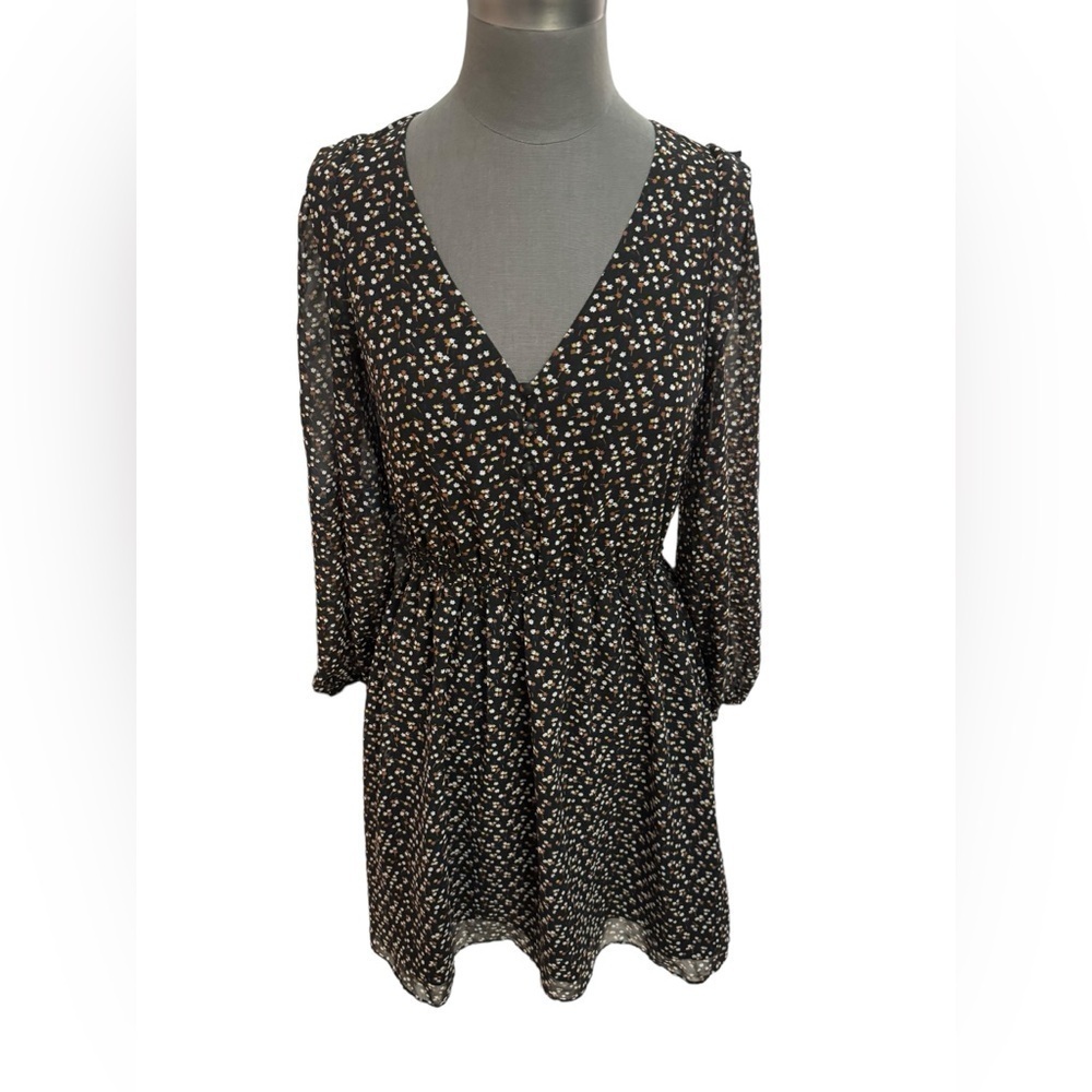 Madewell Georgette Ditsy Floral Mini Dress Button Front S - Picture 4 of 15